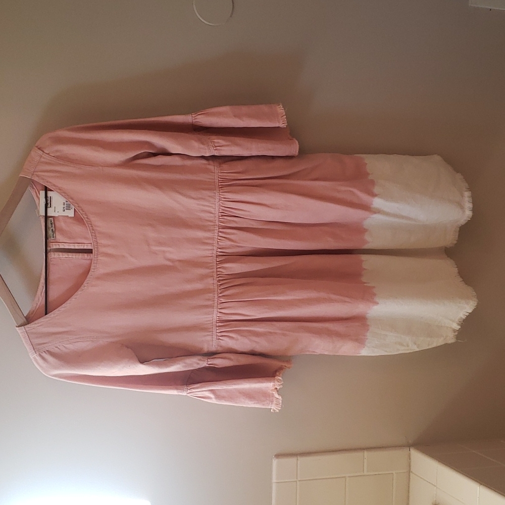 Adorable Denim Bell Sleeved Holding Horses Dress